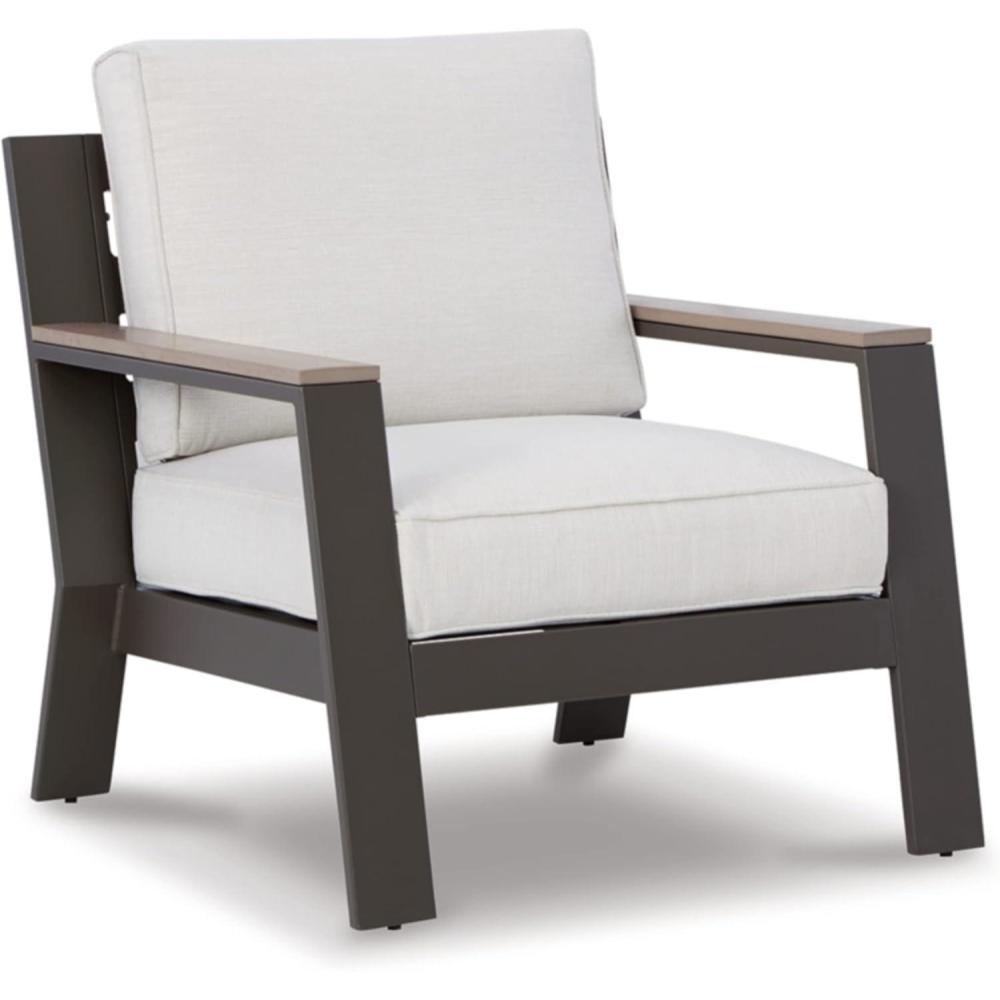 imageSignature Design by Ashley Outdoor Tropicava HDPE Patio Lounge Chair Taupe