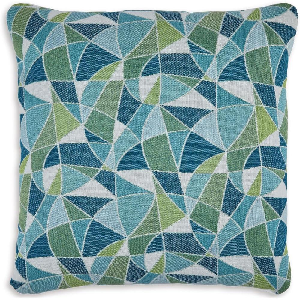 imageSignature Design by Ashley Seanow NextGen Nuvella Contemporary IndoorOutdoor Weather Resistant Geometric Pillow with Machine Washable Cover Set of 4 Green amp Blue