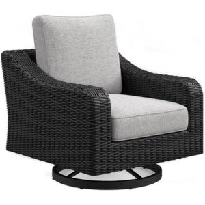 Signature Design by Ashley Beachcroft Black Outdoor Swivel Lounge with Cushion