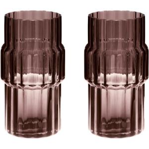 Signature Design by Ashley Dorlow Contemporary Indoor/Outdoor Watertight Glass Vase with Wide Mouth, Set of 2, Purple(Purple)