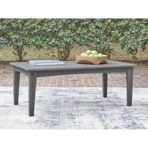 Signature Design by Ashley Lone View Bay Casual Outdoor Coffee Table with Weather Resistance, Gray