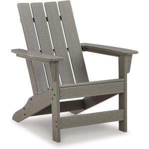 Signature Design by Ashley Mabry Shores Coastal MEGA-TUFF™ HDPE Weather Resistant Outdoor Adirondack Chair with Slat Back, Blue & Beige(Grey)