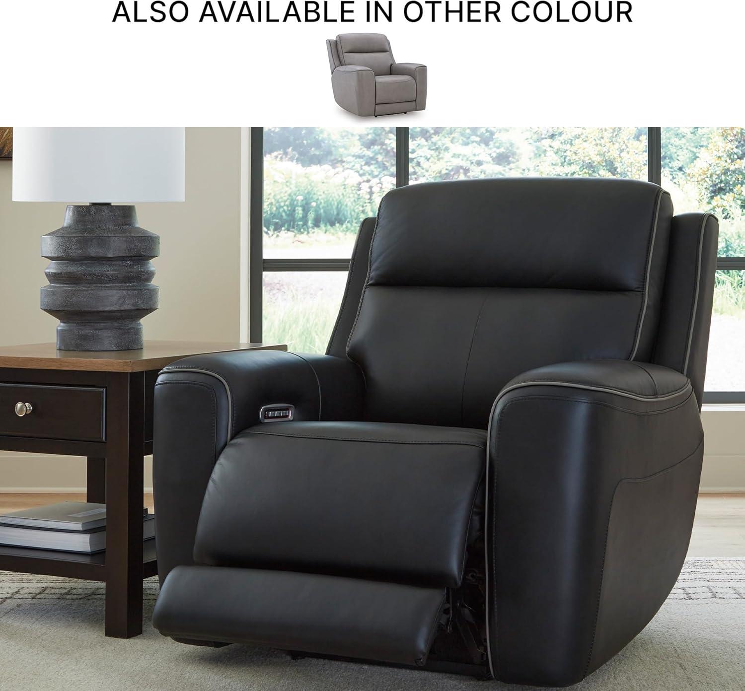imageSignature Design by Ashley 5ZDreamlight Urban Power Recliner with Adjustable Headrest and USB Charging Black