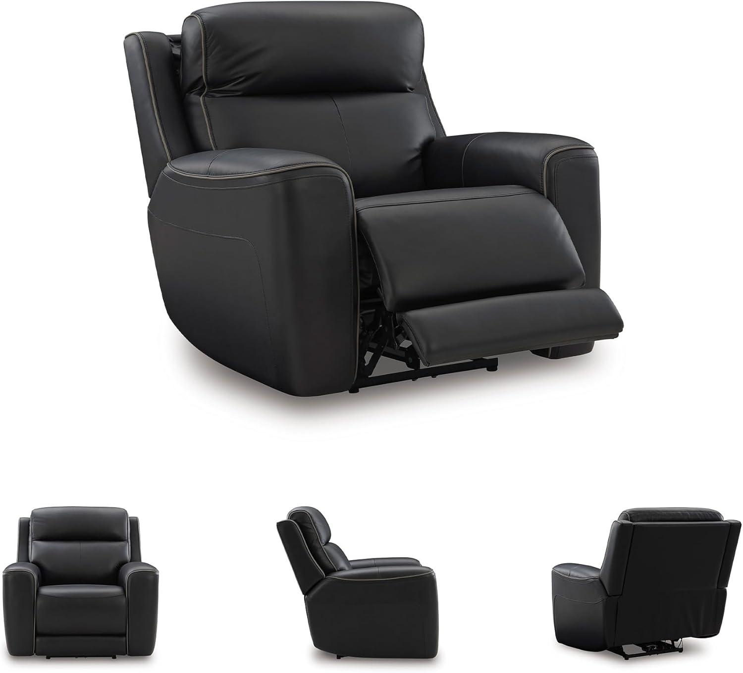 imageSignature Design by Ashley 5ZDreamlight Urban Power Recliner with Adjustable Headrest and USB Charging Black