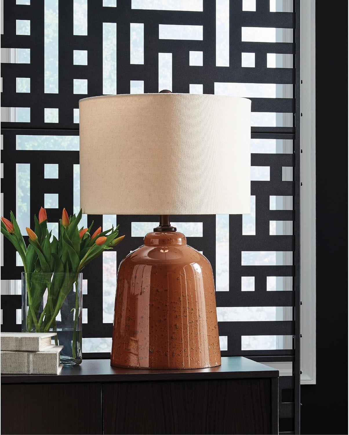 imageSignature Design by Ashley Aaleahya Transitional Table Lamp with 3Way Switch and Drum Shade Dark Brown