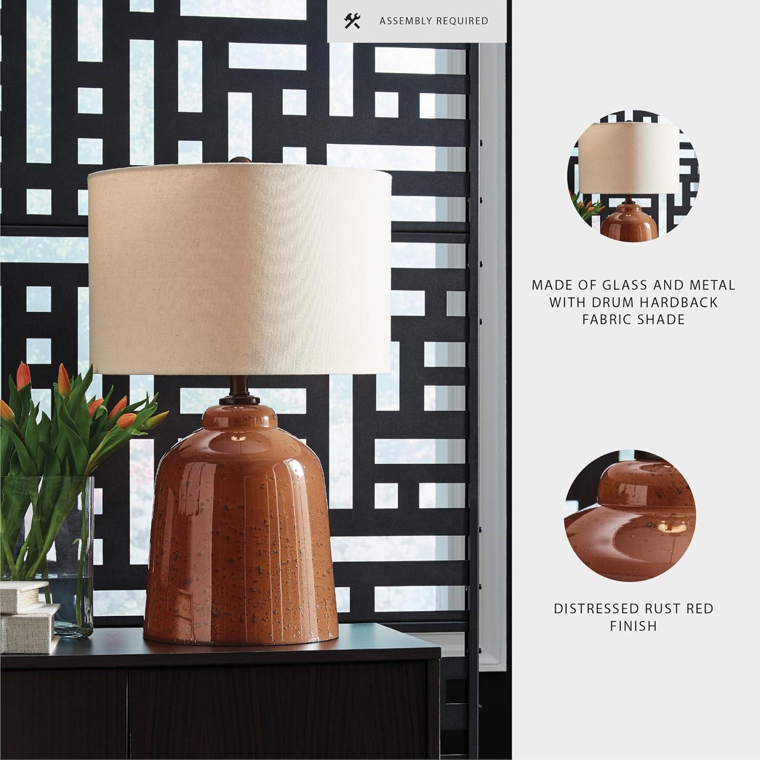 imageSignature Design by Ashley Aaleahya Transitional Table Lamp with 3Way Switch and Drum Shade Dark Brown