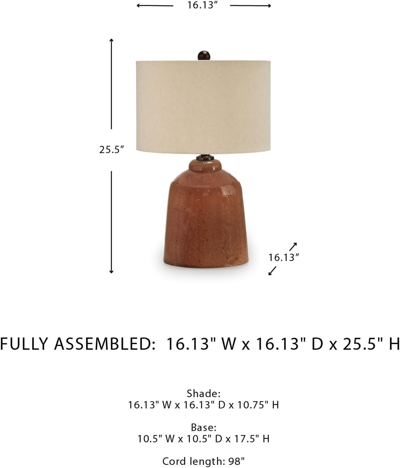 imageSignature Design by Ashley Aaleahya Transitional Table Lamp with 3Way Switch and Drum Shade Dark Brown