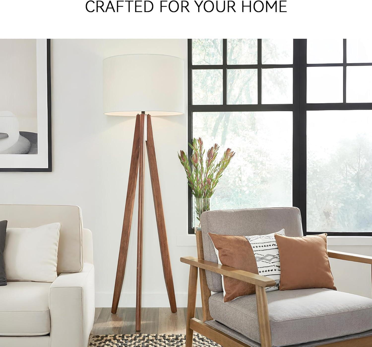 imageSignature Design by Ashley Dallson Modern Wood Floor Lamp BrownDark Brown