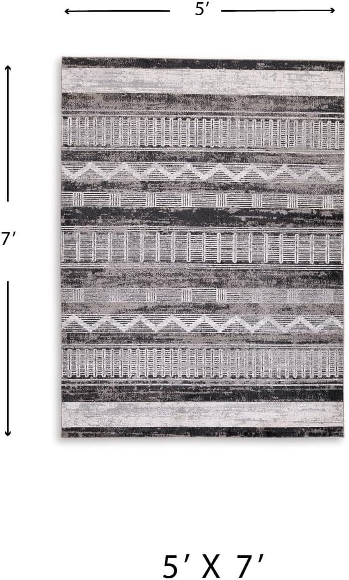 imageSignature Design by Ashley Henchester Contemporary 8 x 10 Machine Woven Tribal Pattern Large Area Rug Low Pile Machine Washable Multicolor5 x 7