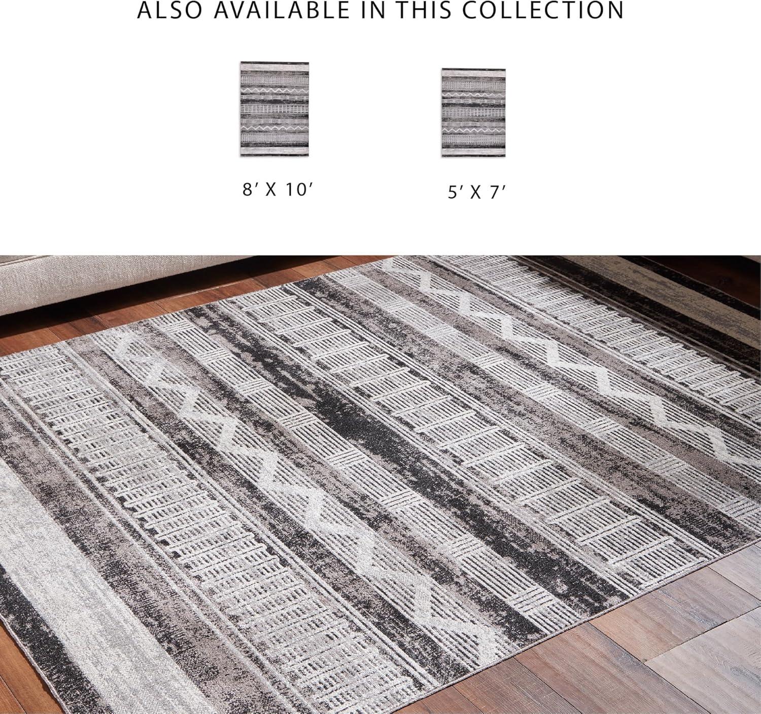 imageSignature Design by Ashley Henchester Contemporary 8 x 10 Machine Woven Tribal Pattern Large Area Rug Low Pile Machine Washable Multicolor5 x 7