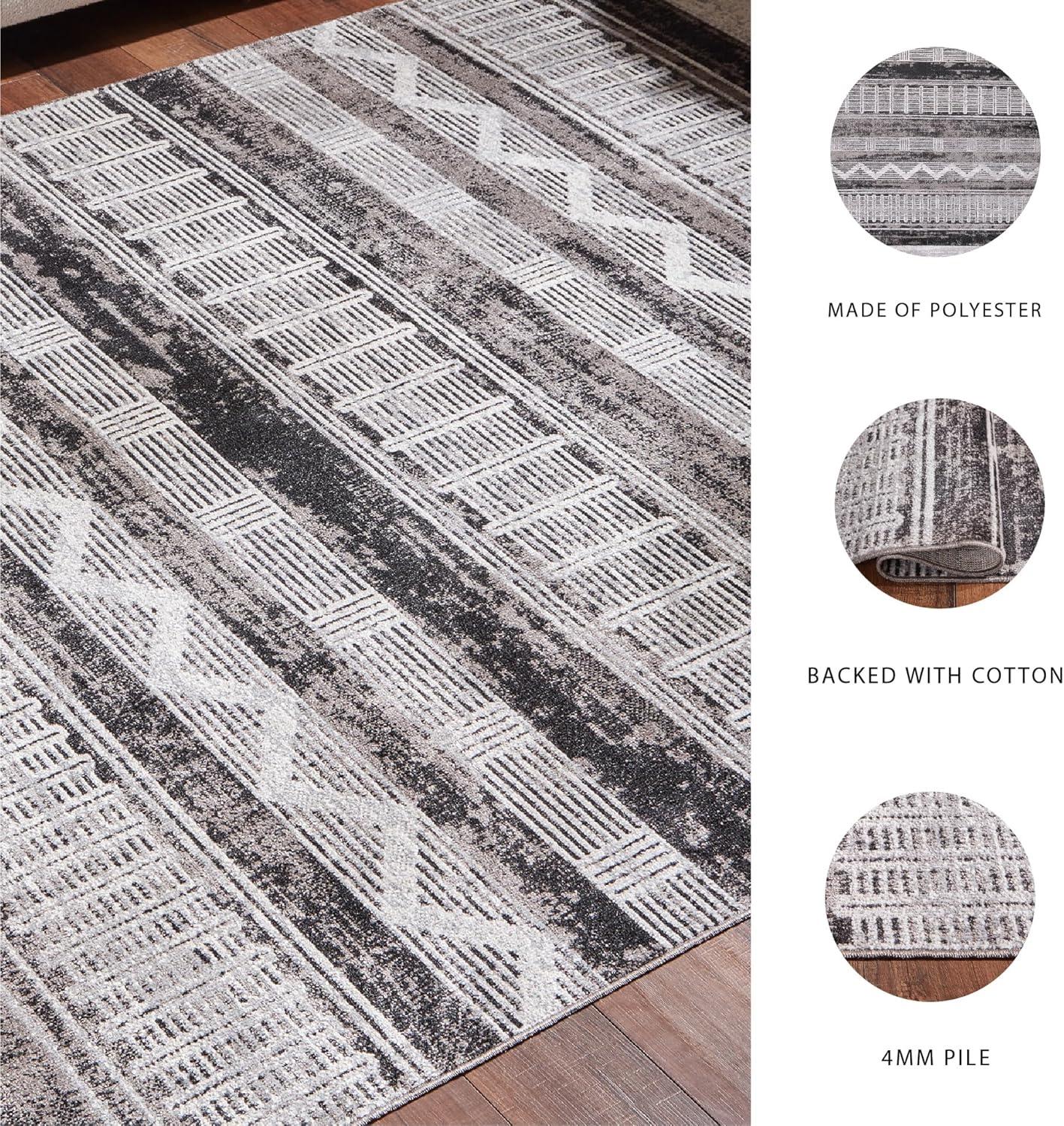 imageSignature Design by Ashley Henchester Contemporary 8 x 10 Machine Woven Tribal Pattern Large Area Rug Low Pile Machine Washable Multicolor8 x 10