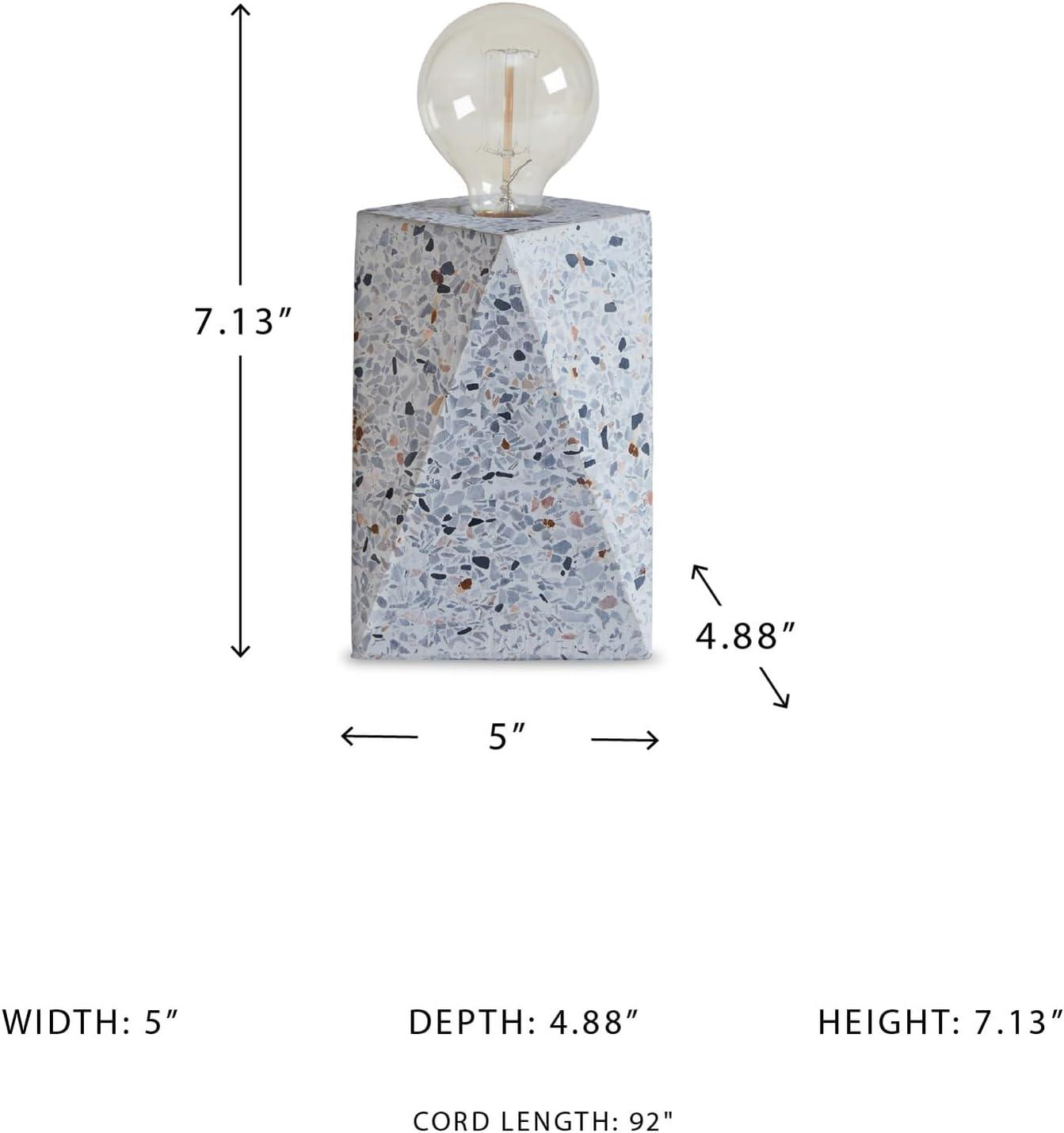 imageSignature Design by Ashley Maywick 713 Contemporary Concrete Table Lamp White amp GrayWhite Gray