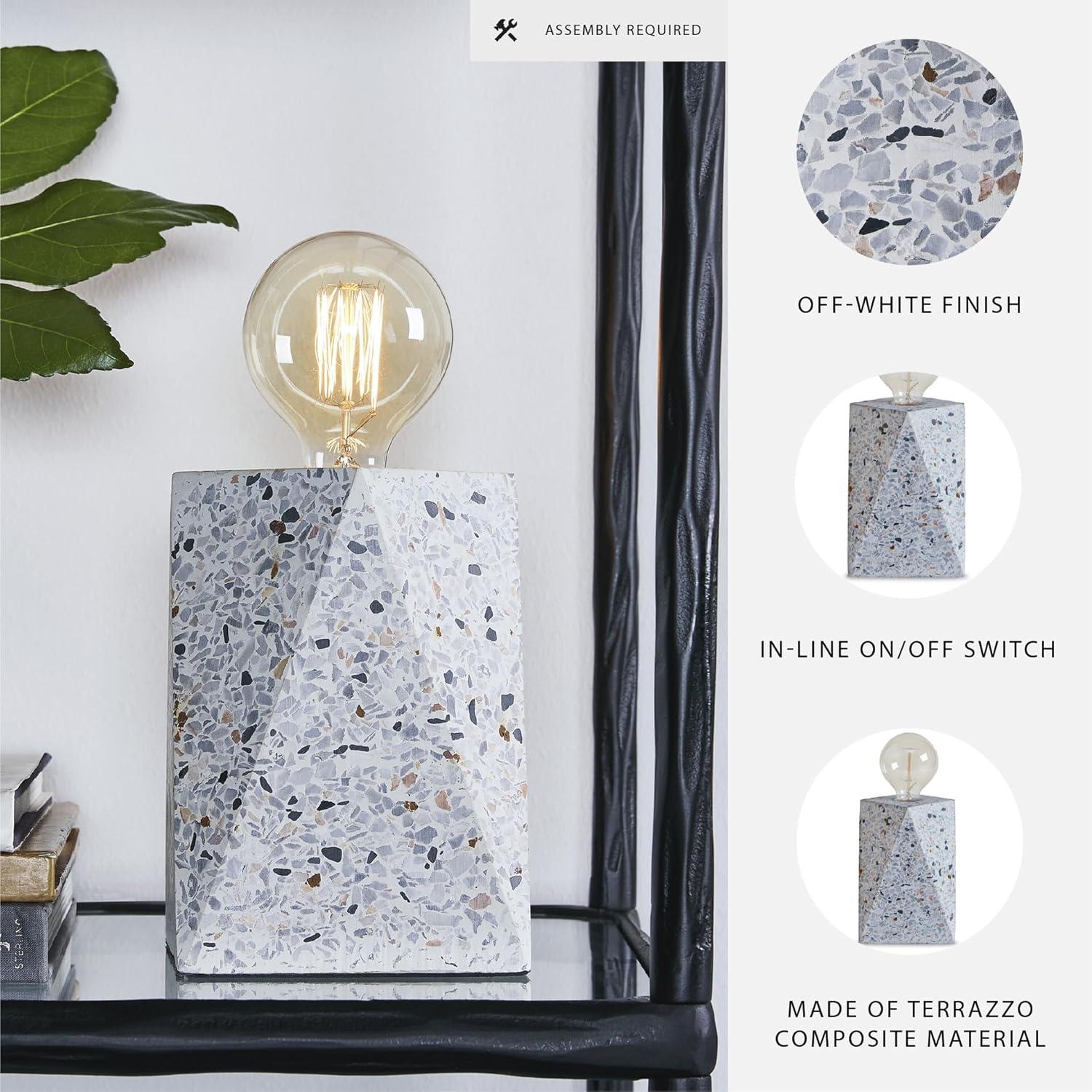 imageSignature Design by Ashley Maywick 713 Contemporary Concrete Table Lamp White amp GrayWhite Gray