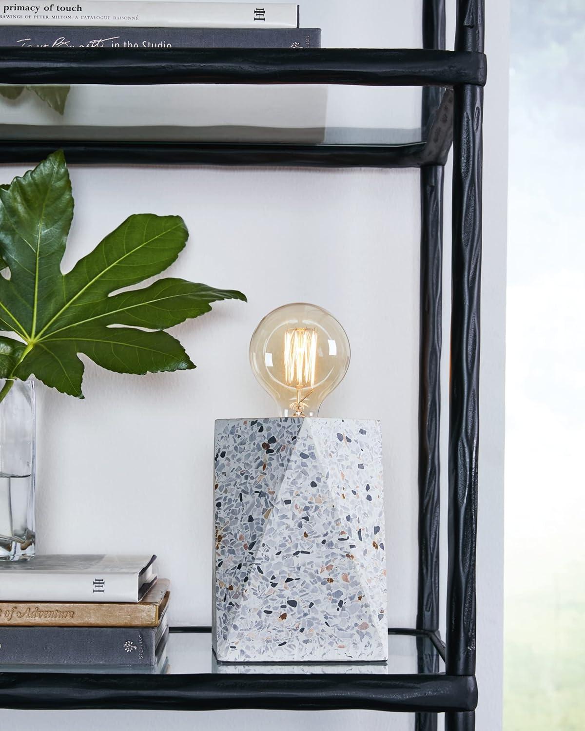 imageSignature Design by Ashley Maywick 713 Contemporary Concrete Table Lamp White amp GrayWhite Gray
