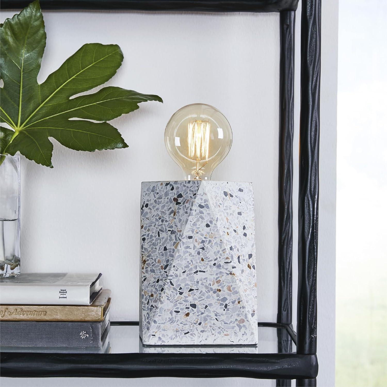 imageSignature Design by Ashley Maywick 713 Contemporary Concrete Table Lamp White amp GrayWhite Gray