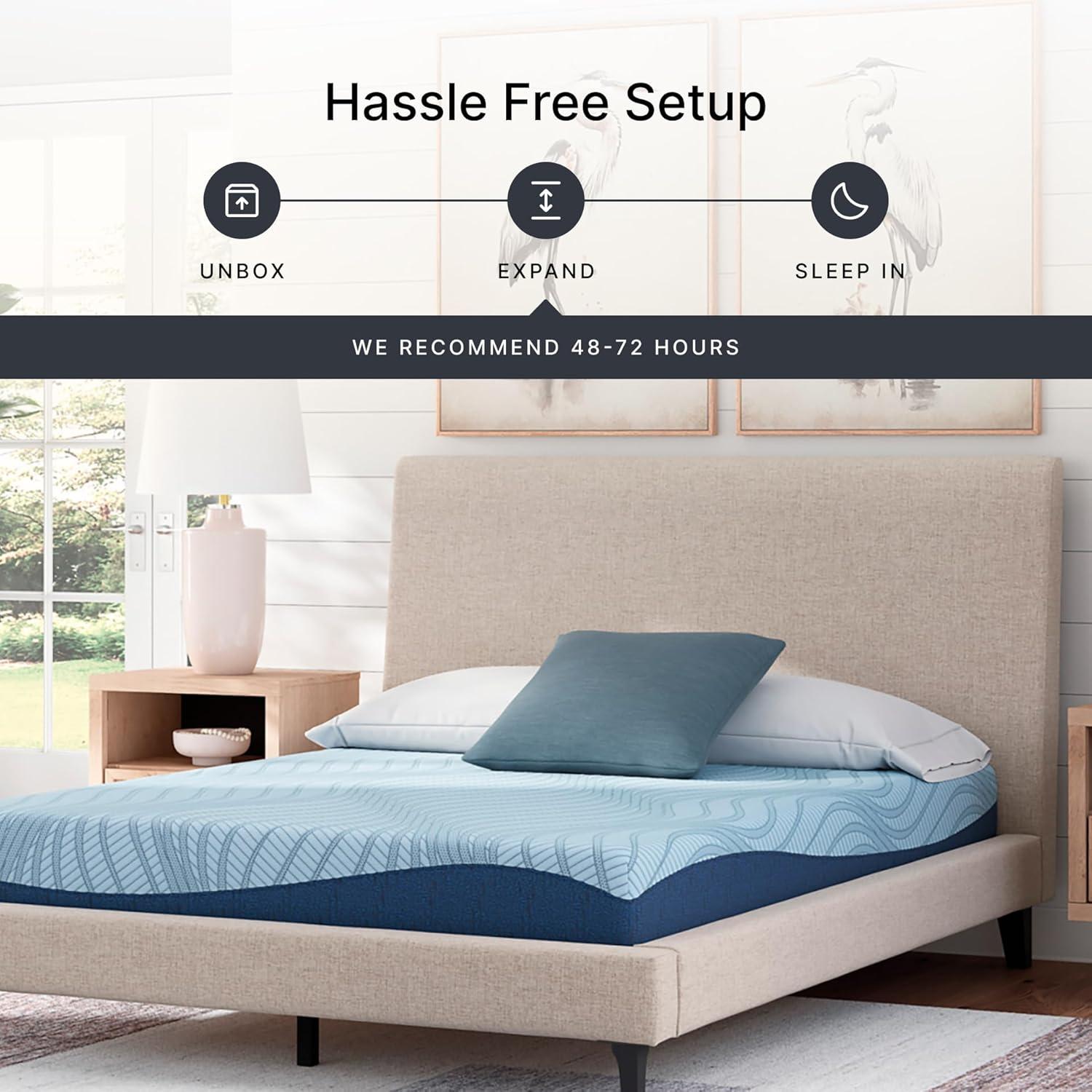 imageSignature Design by Ashley Peak 20 8 Memory Foam 8 Inch Firm Mattress for Pressure Relief Queen