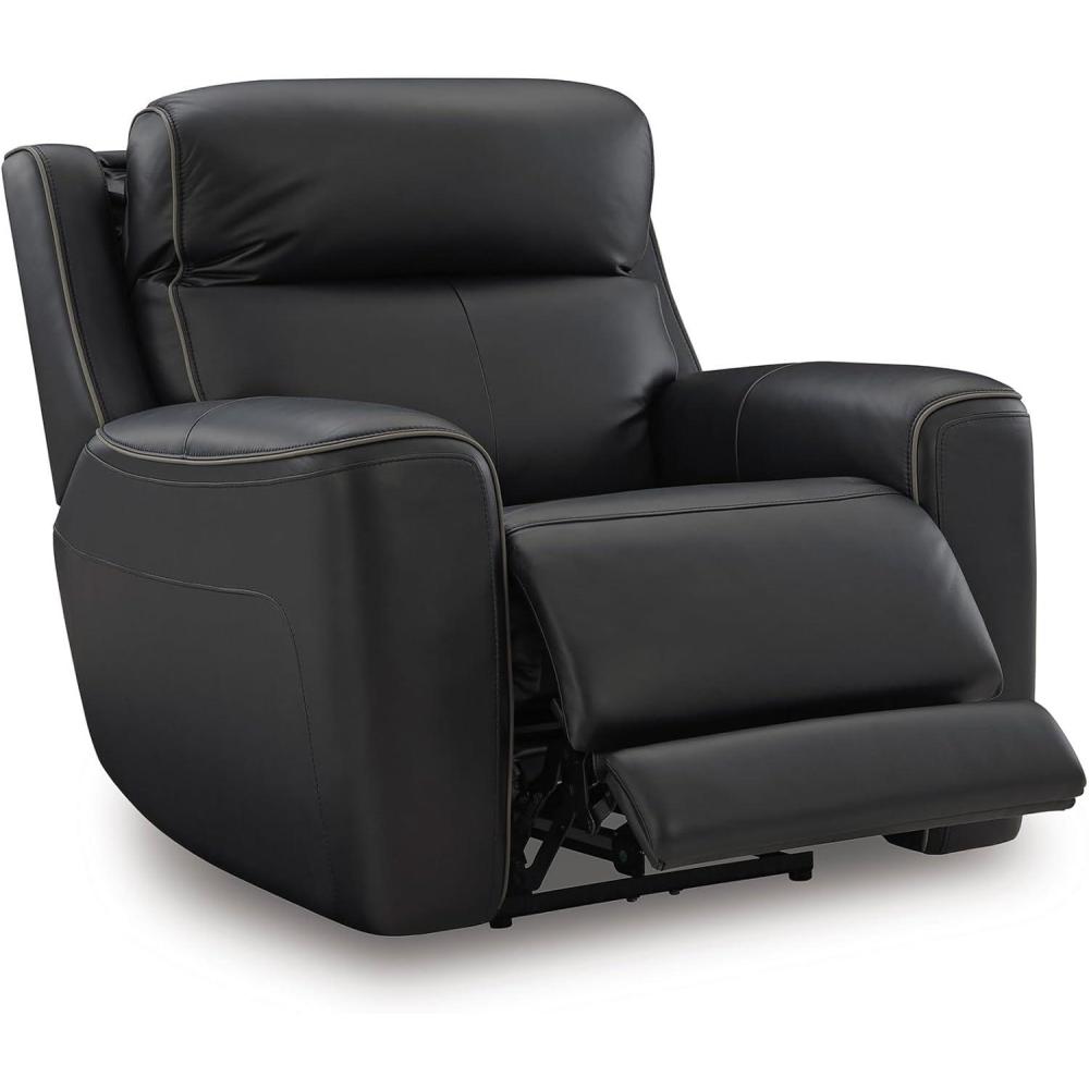 imageSignature Design by Ashley 5ZDreamlight Urban Power Recliner with Adjustable Headrest and USB Charging Black