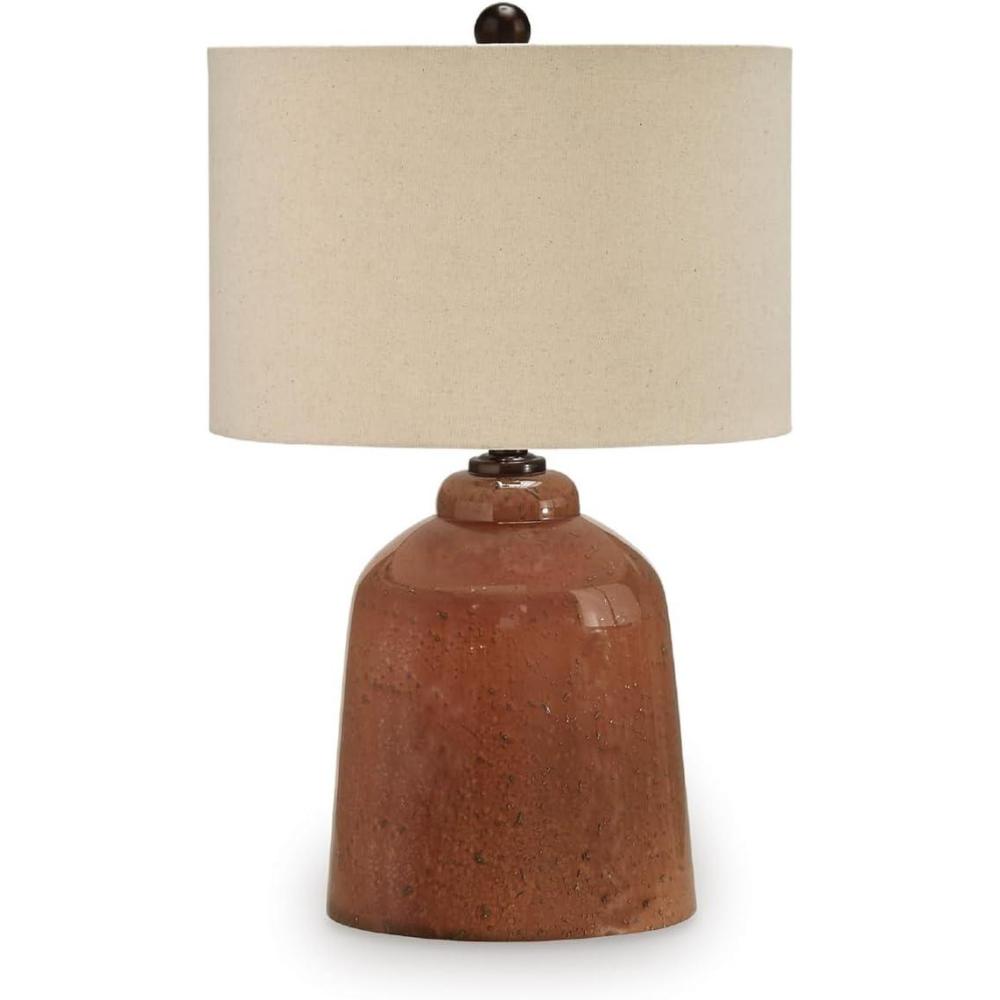 imageSignature Design by Ashley Aaleahya Transitional Table Lamp with 3Way Switch and Drum Shade Dark Brown