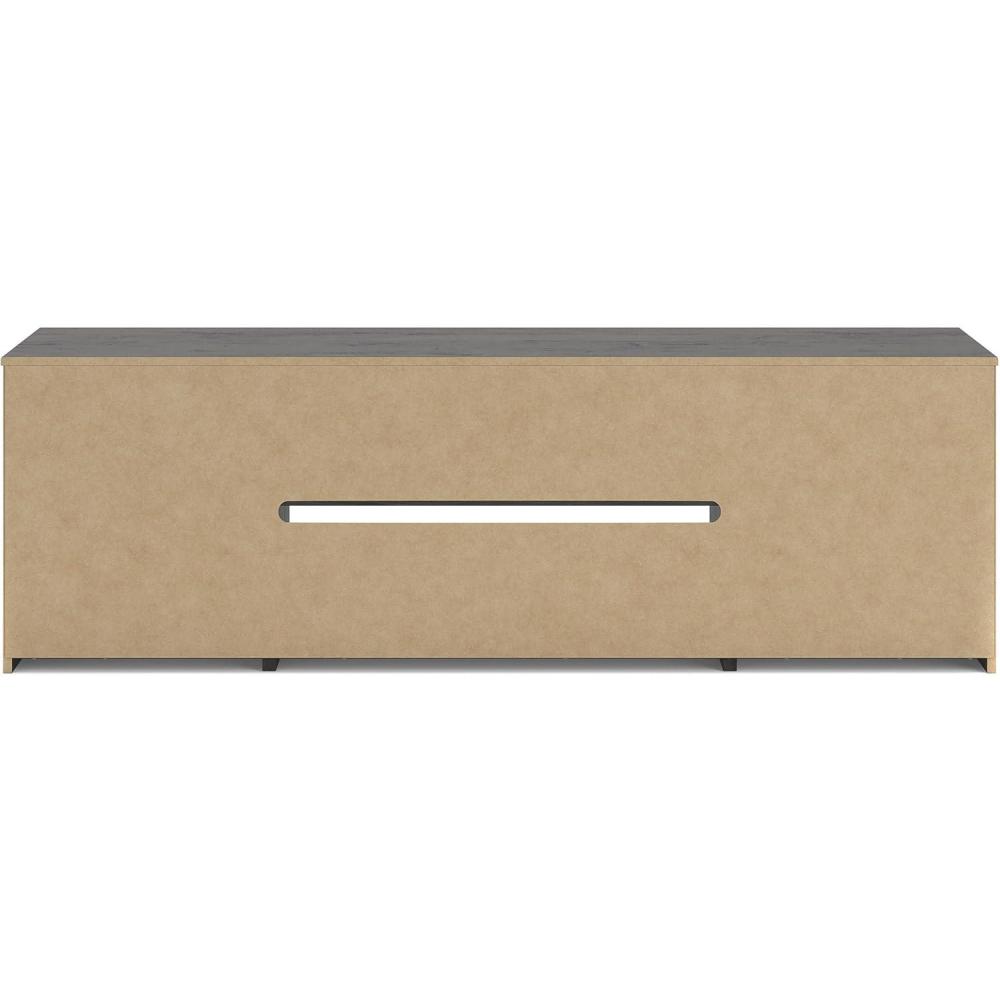 imageSignature Design by Ashley Cayboni Casual 71 TV Stand with Electric Fireplace for TVs up to 81 WhitewashBlack