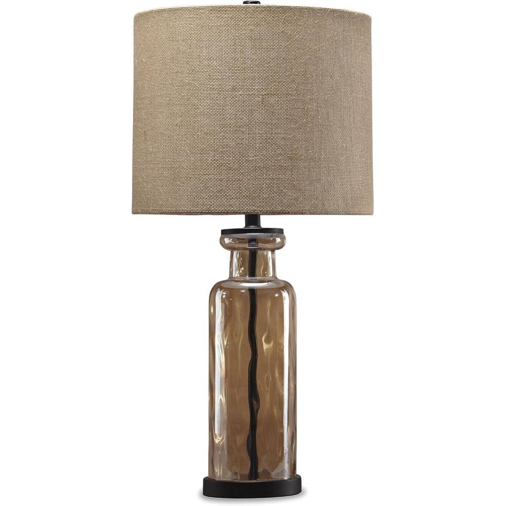 imageSignature Design by Ashley Laurentia 2875 Modern Neutral Glass Table Lamp ChampagneCopper