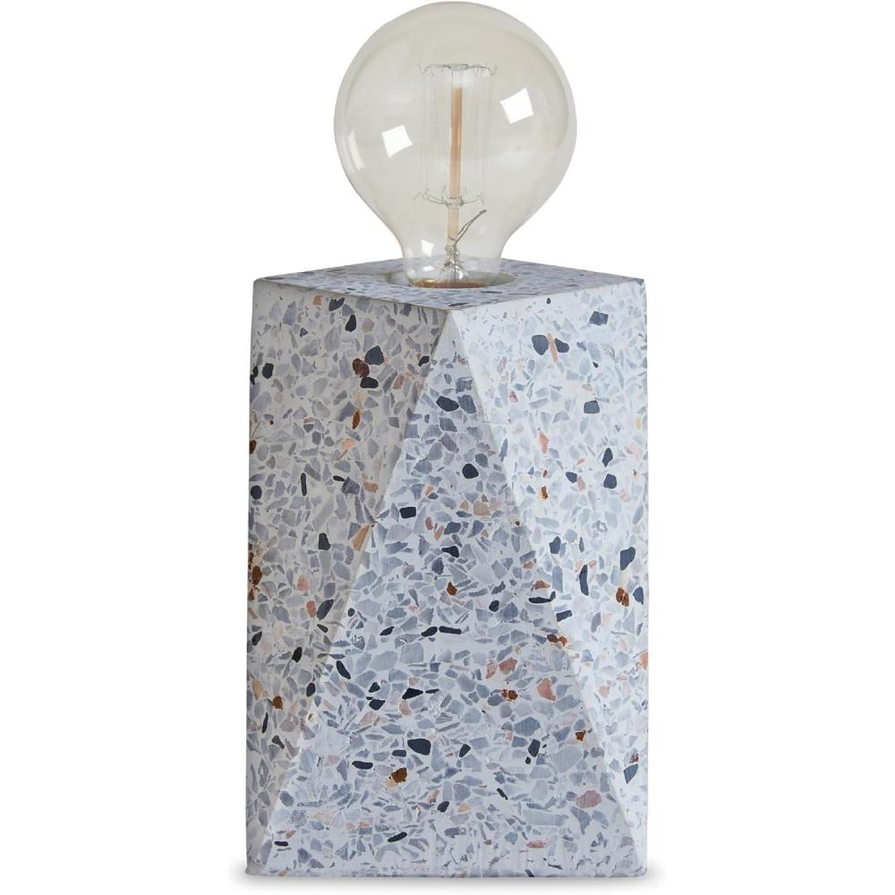 imageSignature Design by Ashley Maywick 713 Contemporary Concrete Table Lamp White amp GrayWhite Gray