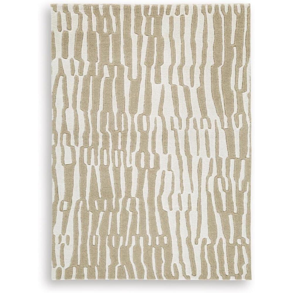 imageSignature Design by Ashley Corrbell Transitional Indoor Geometric Rectangular 5 x 7 Area Rug Beige amp White