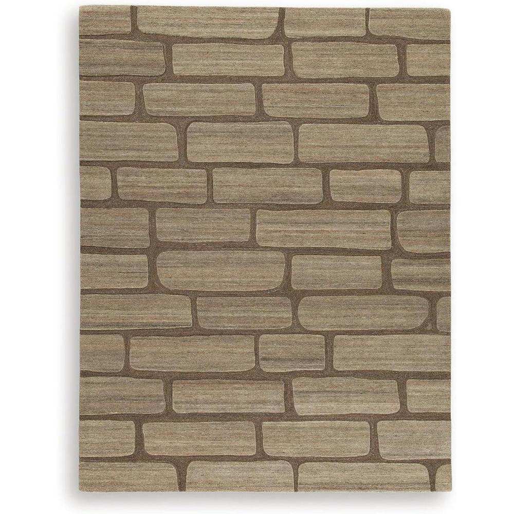 imageSignature Design by Ashley Orest Contemporary Hand Tufted Wool 9 x 12 Extra Large Rug Medium Brown