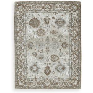 Signature Design by Ashley Ainswick Classic Indoor 5 x 7 Memory Foam Medium Rug, Light Brown & Beige