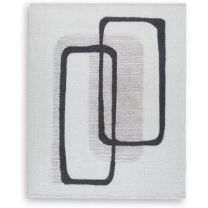 Signature Design by Ashley Davismour Large Contemporary Rug, Hand Woven, Abstract Design, Wool/Cotton Blend, 91.5″ W x 118″ D x 0.5″ H, Ivory/Taupe/Charcoal