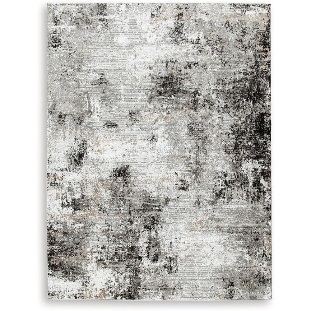 imageSignature Design by Ashley Langwell Contemporary Abstract 10 x 14 Rug Black amp Gray
