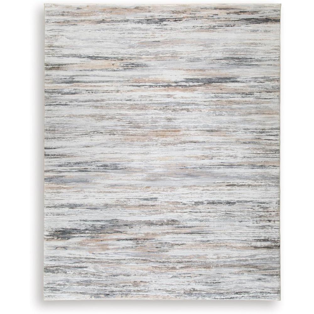 imageSignature Design by Ashley NACE Modern Indoor Faux Fur 8 x 10 Memory Foam Area Rug with Printed Design Gray amp Light Brown77 x 96 Rectangular