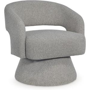 Signature Design by Ashley Nashkins Modern Swivel Upholstered Accent Chair, Light Gray