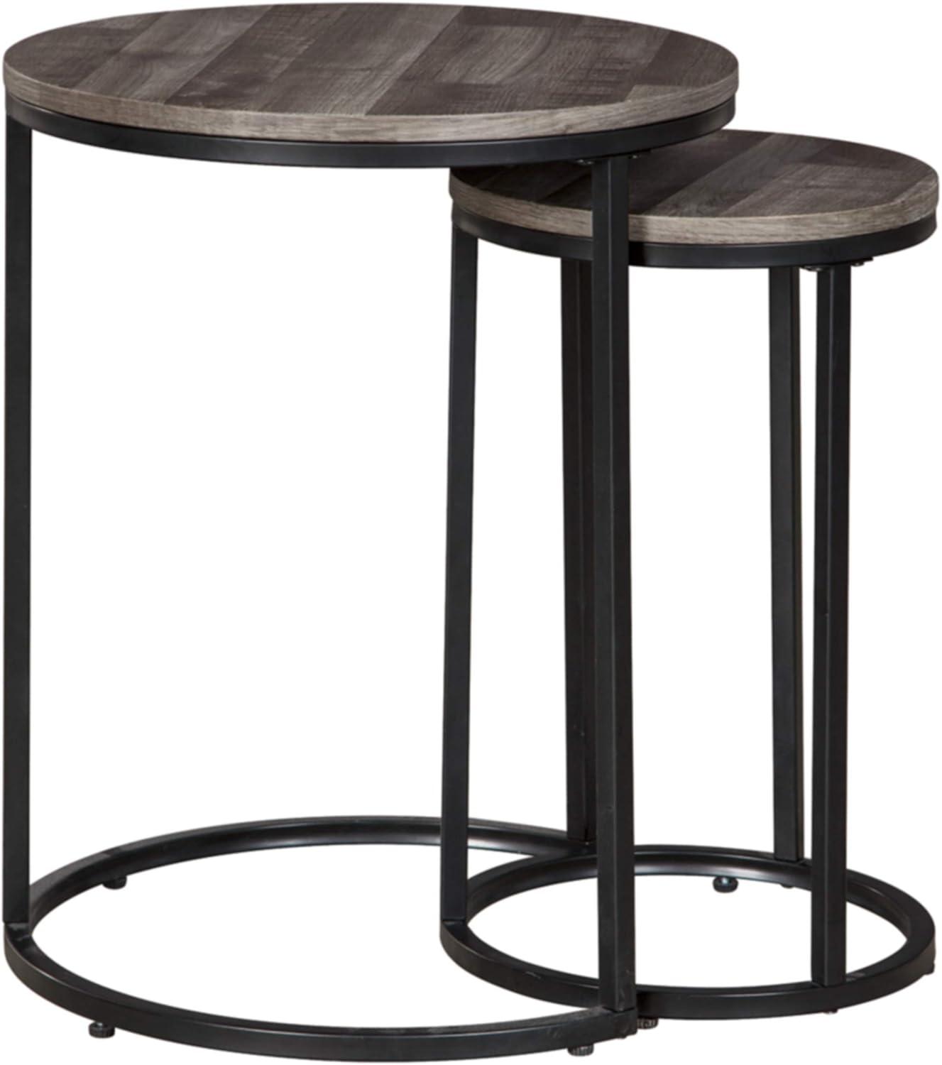 imageSignature Design by Ashley Briarsboro Urban Industrial Nesting Accent Table Set 2 Count Black amp GrayContemporary