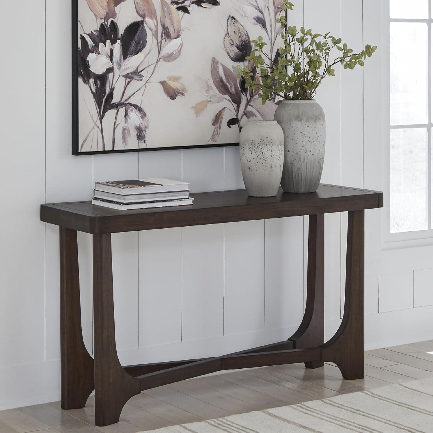 imageSignature Design by Ashley Korestone Contemporary Sofa Console Table Dark Brown
