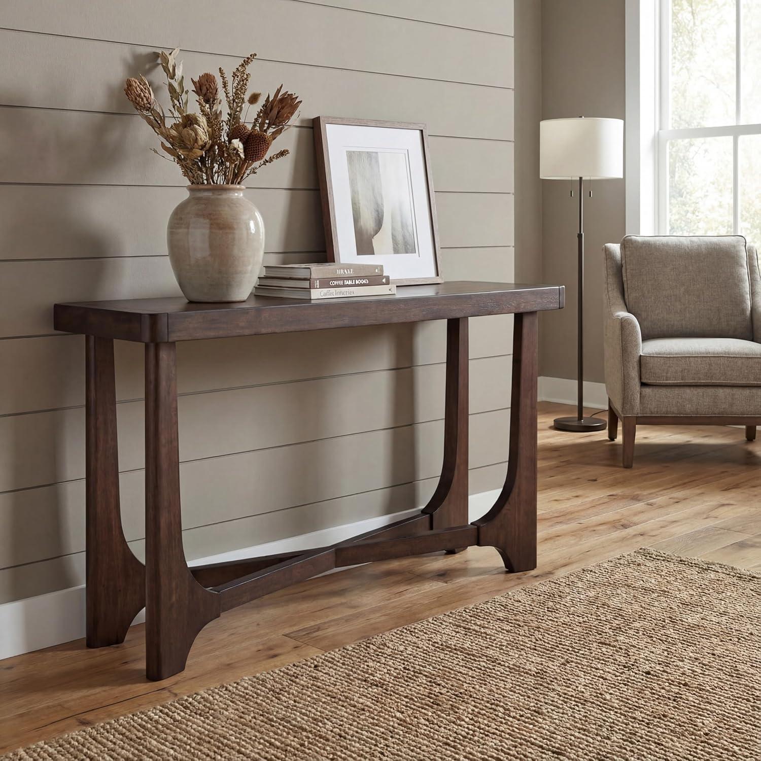 imageSignature Design by Ashley Korestone Contemporary Sofa Console Table Dark Brown