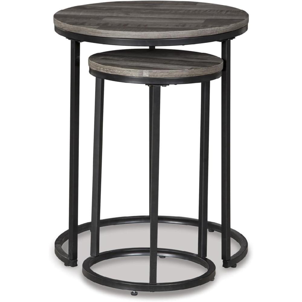 imageSignature Design by Ashley Briarsboro Urban Industrial Nesting Accent Table Set 2 Count Black amp GrayContemporary
