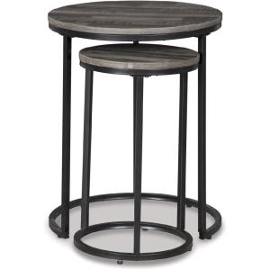 Signature Design by Ashley Briarsboro Urban Industrial Nesting Accent Table Set, 2 Count, Black & Gray(Contemporary)
