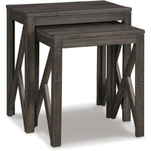 Signature Design by Ashley Briarsboro Urban Industrial Nesting Accent Table Set, 2 Count, Black & Gray(Emerdale)