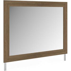 Signature Design by Ashley Ryderton Casual Bedroom Mirror with Thick Frame, Dark Brown