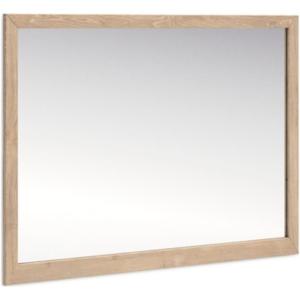 Signature Design by Ashley Cielden Casual Framed Bedroom Mirror for Wall and Dresser Mount, Wood, 38.86″ W x 1.3″ D x 27.68″ H, Light Brown(Tan)