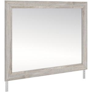 Signature Design by Ashley Ryderton Casual Bedroom Mirror with Thick Frame, Light Gray