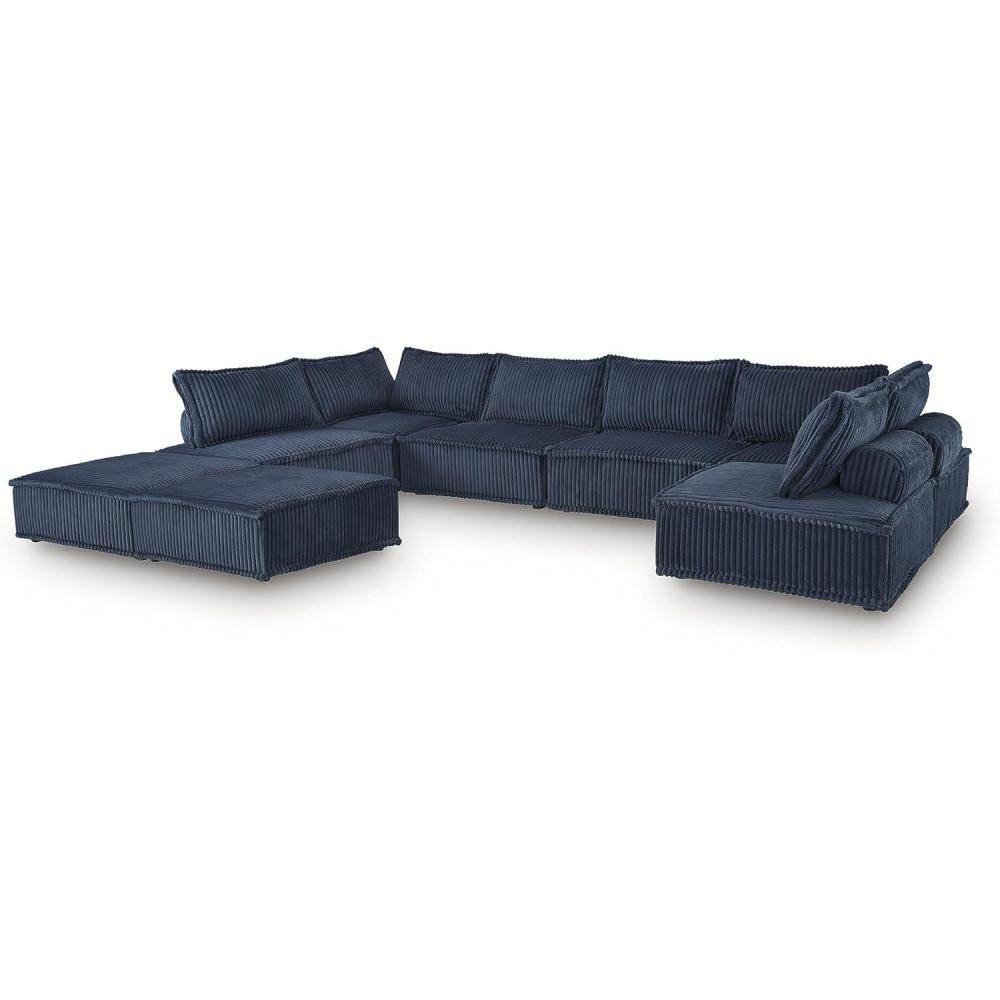 imageSignature Design by Ashley Bales Modular Accent Chair Set LowProfile Convertible Lounge Seating with Pillows Bolsters and NonSkid Feet for Living Room or Bedroom 8Piece