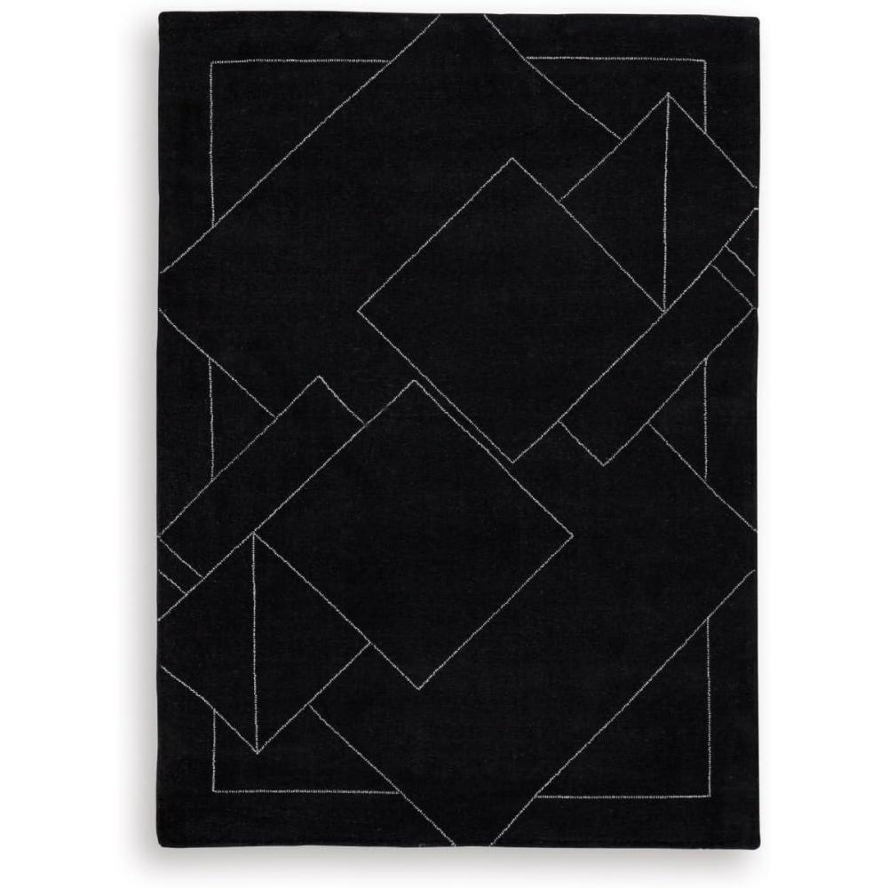 imageSignature Design by Ashley Jaseena Casual 5 x 7 Indoor Medium Pile Abstract Area Rug Beige amp Light BrownBlackWhite