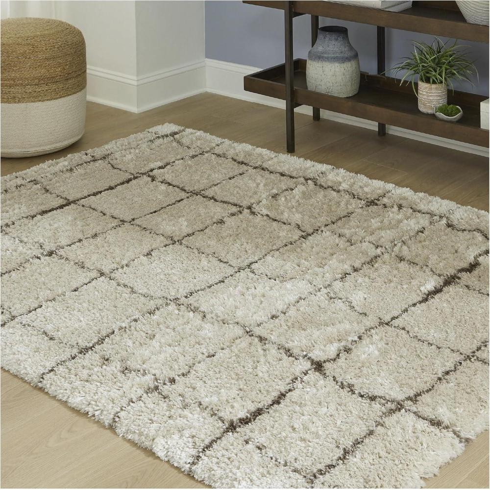 imageSignature Design by Ashley Jaseena Casual 5 x 7 Indoor Medium Pile Abstract Area Rug Beige amp Light BrownCreamBrown
