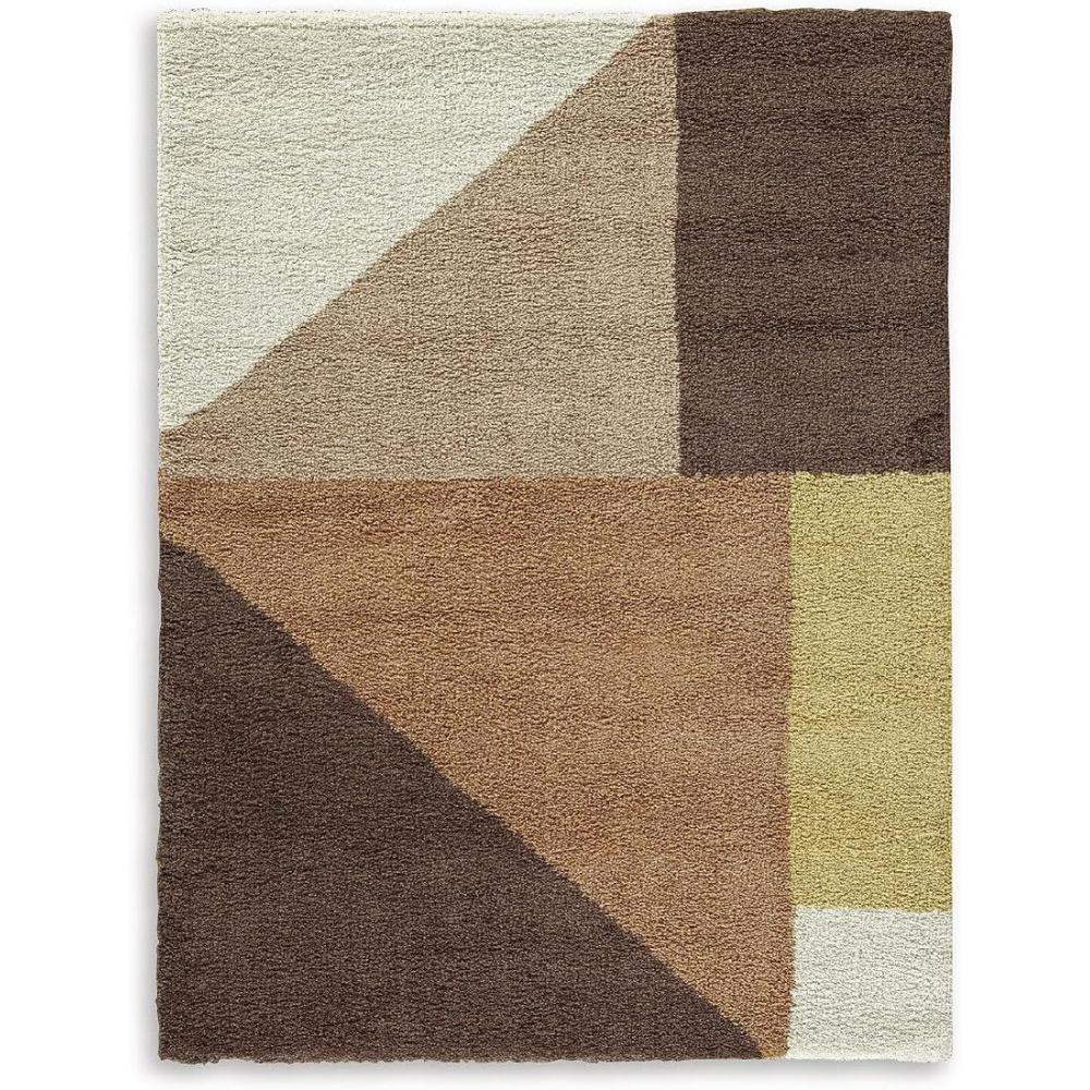 imageSignature Design by Ashley Jaseena Casual 5 x 7 Indoor Medium Pile Abstract Area Rug Beige amp Light BrownCreamPinkOcher