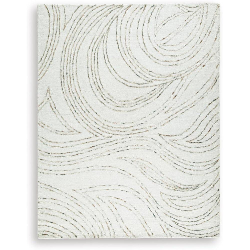 imageSignature Design by Ashley Jaseena Casual 5 x 7 Indoor Medium Pile Abstract Area Rug Beige amp Light BrownIvoryGreenBrown