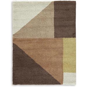 Signature Design by Ashley Jaseena Casual 5′ x 7′ Indoor Medium Pile Abstract Area Rug, Beige & Light Brown(Cream/Pink/Ocher)