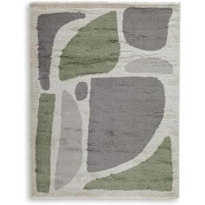 Signature Design by Ashley Jaseena Casual 5′ x 7′ Indoor Medium Pile Abstract Area Rug, Beige & Light Brown(Green/Gray/Ivory)
