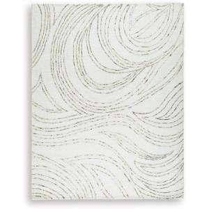 Signature Design by Ashley Jaseena Casual 5′ x 7′ Indoor Medium Pile Abstract Area Rug, Beige & Light Brown(Ivory/Green/Brown)