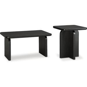 Signature Design by Ashley Mitchalli Casual Coffee and End Table Set, Set of 2, Black